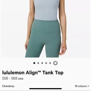 Lululemon Align Tank in Chambray Size 4